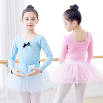 Children Dance Suit Girl Spring Autumn Ballet Danced Dress Dancing Dress Rehearsing For Long Sleeves Body China Dance Gymnast