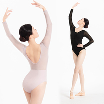 Adult Ballet Gongfu Womens Gymnastics Suit Black Dance Suit Autumn Winter Long Sleeve Art Body Dress Dancing Base Training