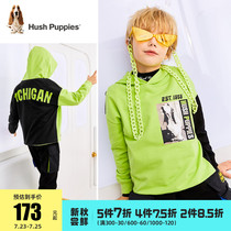 Leisure walk childrens clothing boy sweater 2021 autumn new fashion childrens stitching top baby hooded sweater