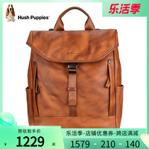 Leisure Steps Double Shoulder Bag Men Genuine Leather Retro Casual Backpack Head Layer Cow Leather Large Capacity Computer Bag Business Travel Bag