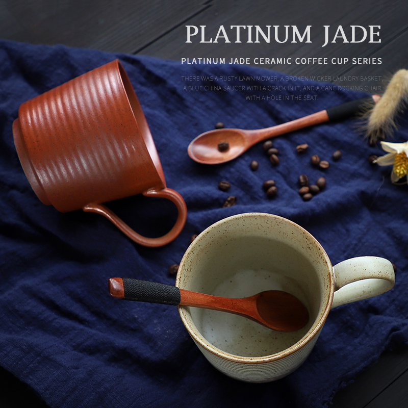 Platinum jade manual coarse ceramic coffee cups with handles at move ceramic keller cup afternoon Japanese contracted the cups