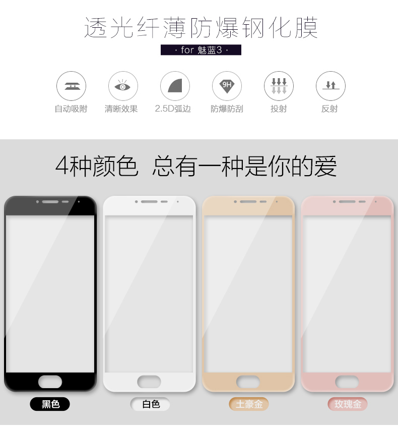 魅族pro6S钢化膜魅族PRO6钢化玻璃膜 手机全屏覆盖膜前后保护贴膜产品展示图3