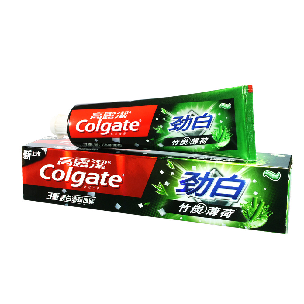 【高露洁诺晶专卖店】高露洁 劲白竹炭薄荷牙膏120g 清新口气 美白 除