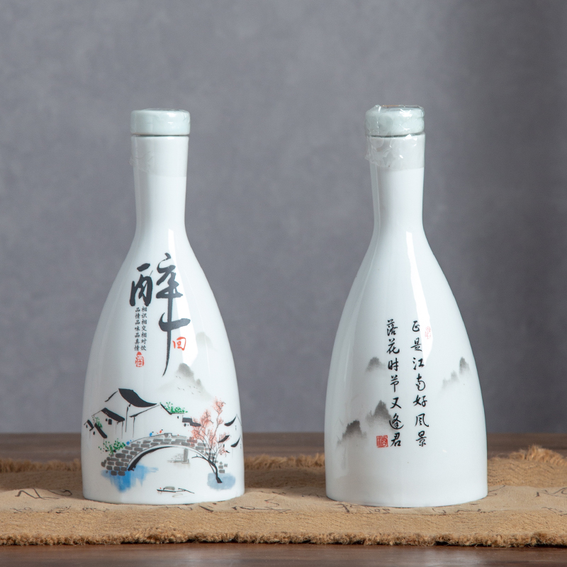 Jingdezhen ceramic bottle wine pot 1 catty a kilo creative wine liquor bottles sealed empty bottles