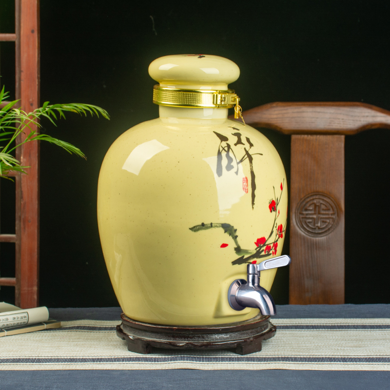 Archaize of jingdezhen ceramic wine jars home 10 jins 20 jins 30 jins with leading liquor bottle seal wine storage