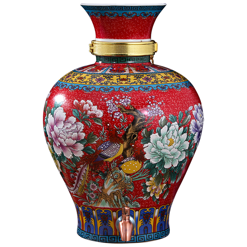 Jingdezhen ceramic terms jars it 10 jins 20 jins 30 jins home empty wine bottle seal wine jar with the tap