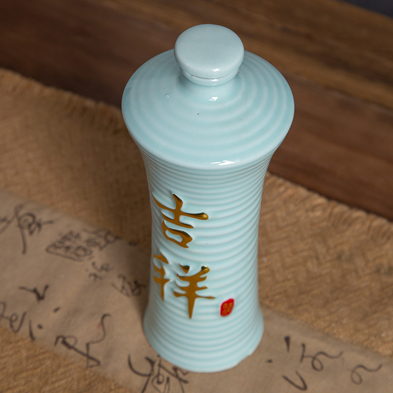 Jingdezhen ceramic bottle wine pot home 1 catty Chinese wine gift box package of household seal blank jars