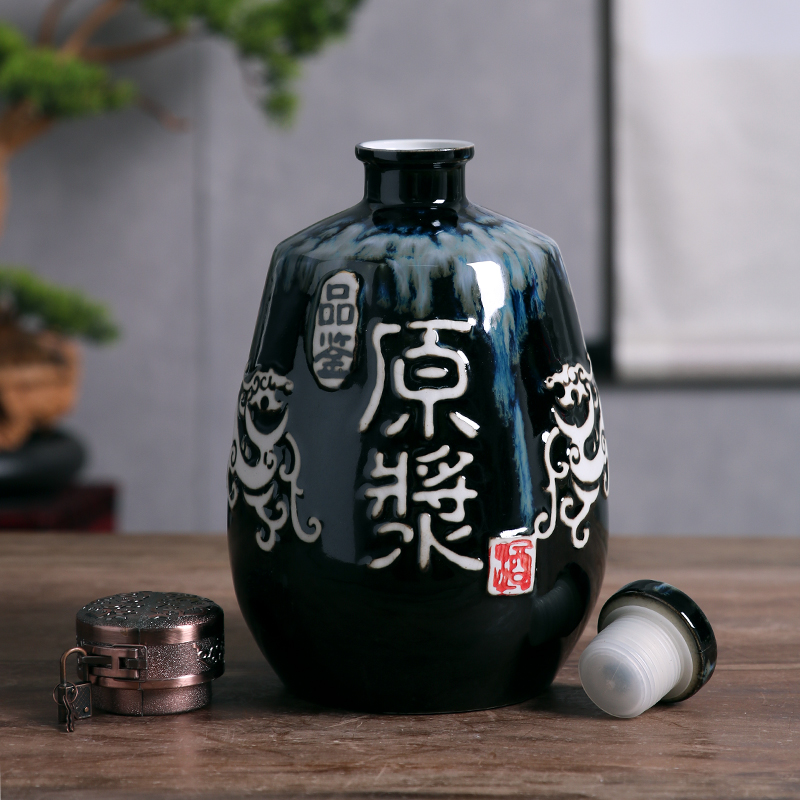 Jingdezhen ceramic bottle 1/2/3/5/10 jins domestic liquor pot of empty bottle seal storage jars flask