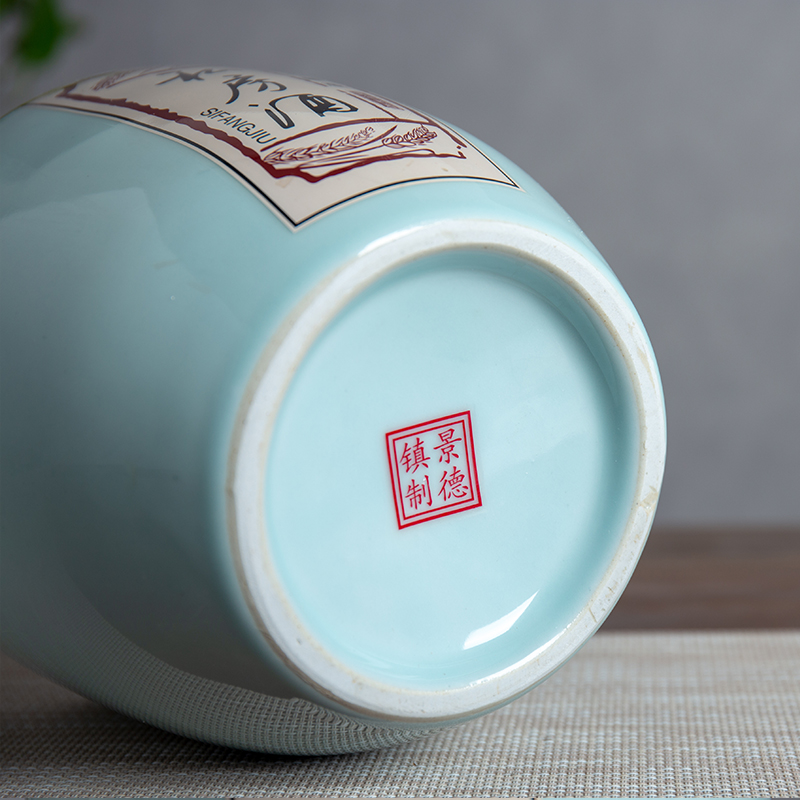 An empty bottle of jingdezhen ceramic 1 catty 2 jins 5 jins of 10 jins to antique white wine pot it sealed jar