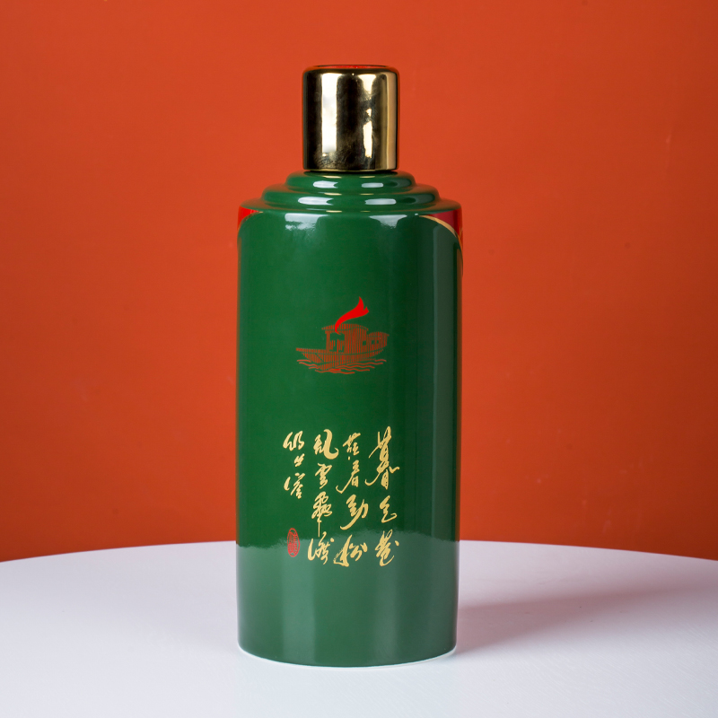 Jingdezhen ceramic bottle with gift box home 5 jins of 10 jins to seal bottles archaize liquor jar gift box