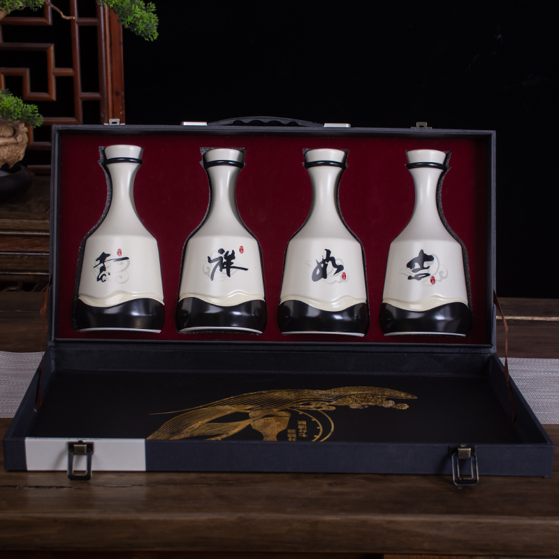 An empty bottle of jingdezhen ceramic 1 catty creative household sealed flask wine gift set liquor jar