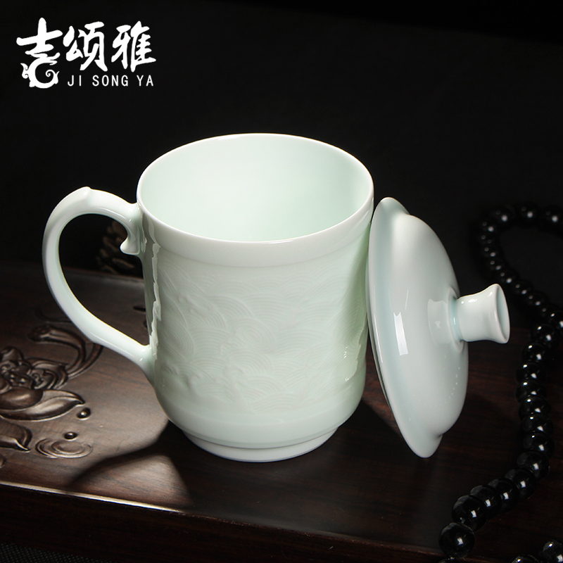 Cup Cup tea Cup Chinese zodiac boss Cup with cover of jingdezhen ceramic tea Cup and meeting office Cup