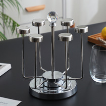 Creative rotating drain cup holder stainless steel cup holder household glass holder tea cup holder tea cup holder drain holder cup holder