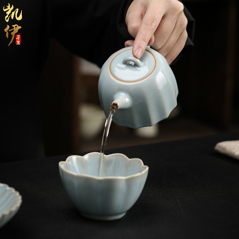 Open the slice your up can raise the teapot pot bearing kung fu tea kettle jingdezhen ceramic teapot hand grasp pot of drinking tea pot