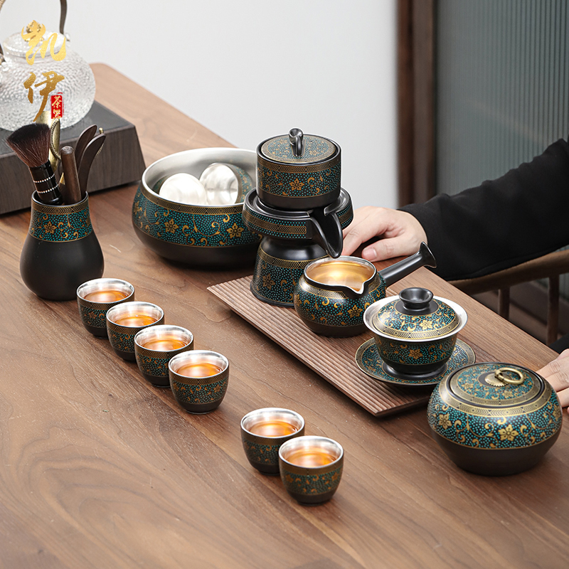 New coppering. As silver colored enamel lazy tea set household jingdezhen ceramic kung fu tea tea tureen the teapot