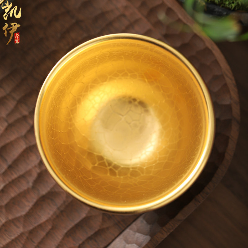 Gold cup sample tea cup tortoiseshell dragon master of jingdezhen ceramic cup silver cup kung fu tea cups silver cup