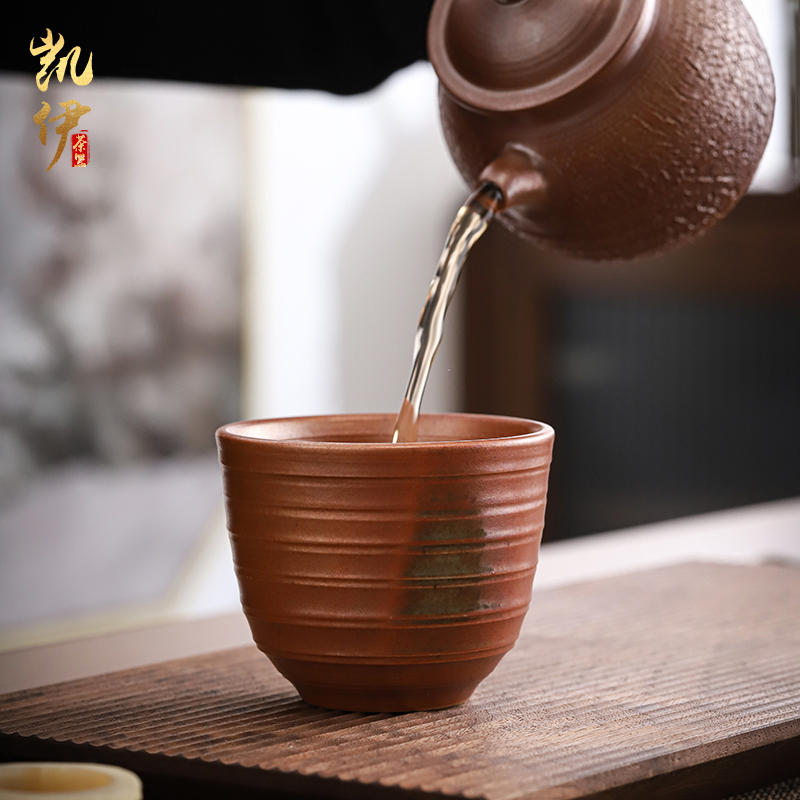 Master hand made undressed ore clay sample tea cup firewood kung fu tea tea cup thread cup all hand make tea cup