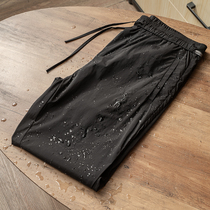 Ultra-value mens summer nylon elastic blend anti-splash water breathable speed dry pure color Thundertone Bouquet Casual Long Pants