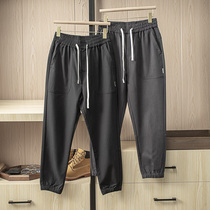 Its too comfortable for the fall New pint mens copper ammonia silk blend ultra smooth and smooth fine striped tooling elastic casual pants