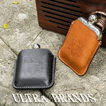 Day Line Shinjuku Tide Cards Hand hammer Motivational Bull Leather Suit British Hunting Portable Wine Pot 5 5oz Capacity