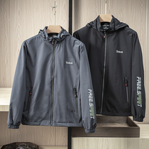 Authorized channel Mens 21 Fall new double layer breathable elastic outdoor sports Lianhood jacket jacket jacket