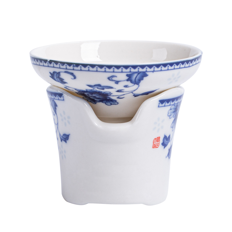 Blue and white porcelain, ceramic filter tea filter kung fu tea tea set zero with mesh tea tea strainer
