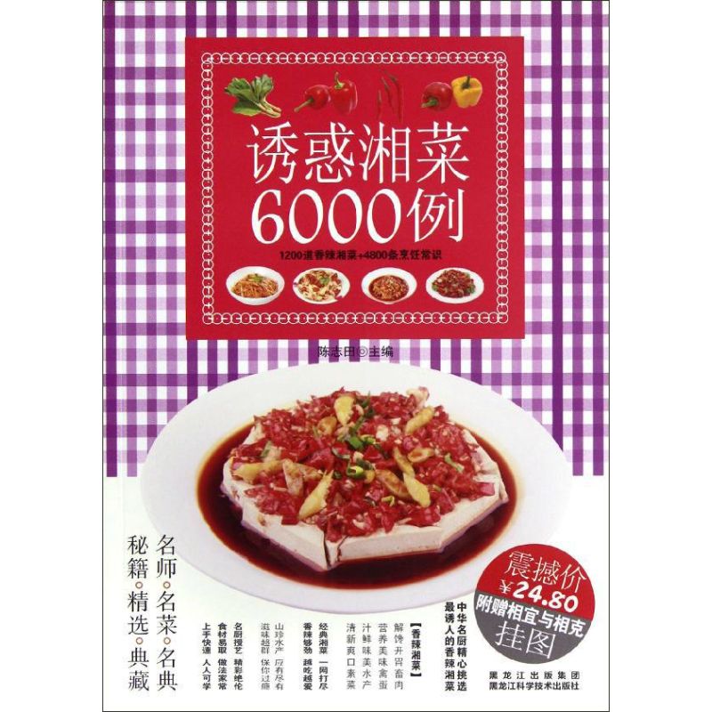 誘惑湘菜6000例 陳志田 編 著作 飲食營養 食療生活 新華書店正版