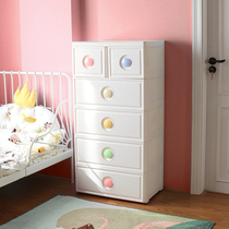 Thickened plastic drawer storage cabinet Baby wardrobe Baby children finishing box Toy multi-layer color storage cabinet