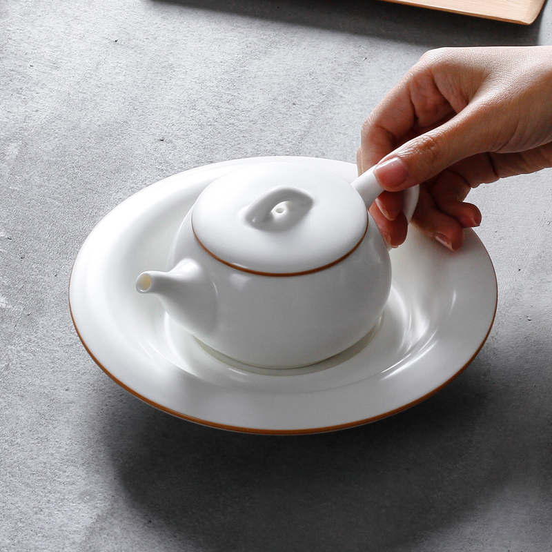 Three thousand tea dehua white porcelain Japanese tea kettle great heat - resisting teapot stone gourd ladle pot of ceramic tea set