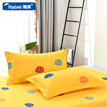 Pillow cover cotton 74x48cm two single pillow leather twill active printing and dyeing envelope type 100% full cotton thickening