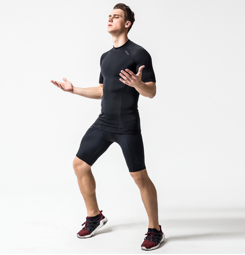 运动健身短裤男 足篮球高弹力紧身压缩裤速干田径跑步五分短裤_7折