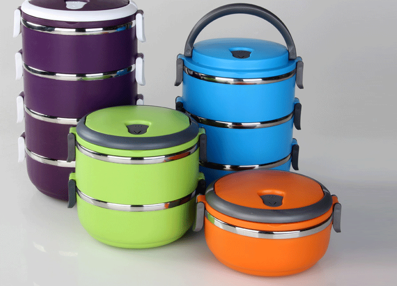 正鑫优质不锈钢 保温饭盒多层保温桶1234层密封防漏学生便当餐盒