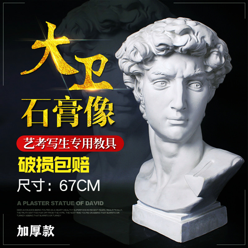 David plaster spectacle art teaching aids dedicated head spectacle plaster head model sculpture thickened plaster statue