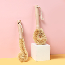 Natural decontamination Strong brown hair brush washing pan brush washing dish brush kitchen cleaning brush artifact long handle hard brush