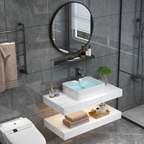 Marble washbasin cabinet combination washbasin Household bathroom washbasin Small apartment wall-mounted washbasin washbasin