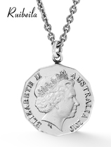 ruibeila (live version) Australian 50 cent coin replica pendant mens large dodecagonal