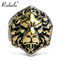 ruibeila925 honeysuckle vine domineering Lion King ring male Chinoiserie vintage lion index finger ring ring tide