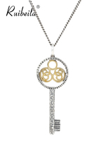 ruibeila vintage key pendant necklace mens s925 silver hip hop trend alphanumeric necklace Thai silver tide