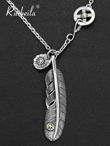 ruibeila sweater chain long 2020 new necklace sterling silver jewelry mens fashion vintage feather necklace mens