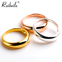 ruibeila personality simple 18K gold ring rose gold platinum gold couple index finger ring