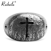 ruibeila990 silver vintage cross cross ring dark gothic old cross couple ring