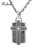 ruibeila vintage cross pendant necklace mens 925 silver niche hip hop Thai silver 6mm chunky necklace tide