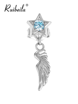 ruibeila star wing gemstone stud earrings mens and womens 925 silver niche fashion earring accessories trendy mens singles