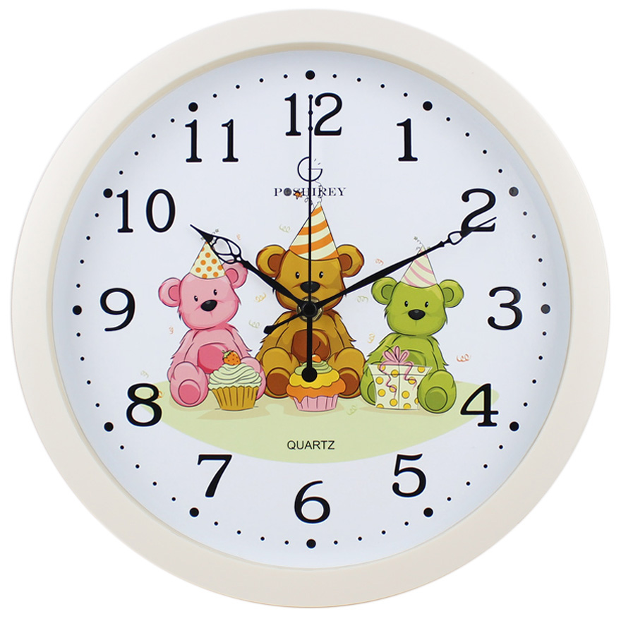宝狮莱创意时尚客厅钟表可爱卡通儿童房挂钟静音卧室石英墙钟表