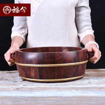 Red Wood Acid Branches Chinese Vintage Washbasin Foot Therapy Basin Wood Wedding Wedding Accessories Solid Wood Classical Home Poly Basin