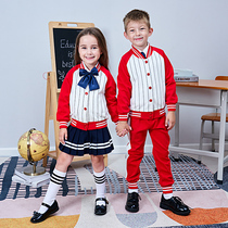 Kindergarten garden clothes spring and autumn clothes childrens class clothes sportswear 2021 new primary school uniforms English style three sets