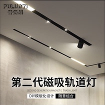 Plotty borderless magnetic track light Surface mounted LED rail ceiling without main light Living room hotel spotlight