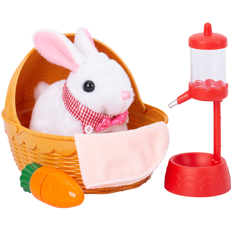 [安娜公主旗舰店仿真,动物玩偶]会动的仿真兔子动物玩偶电动毛绒小白兔月销量27件仅售68元