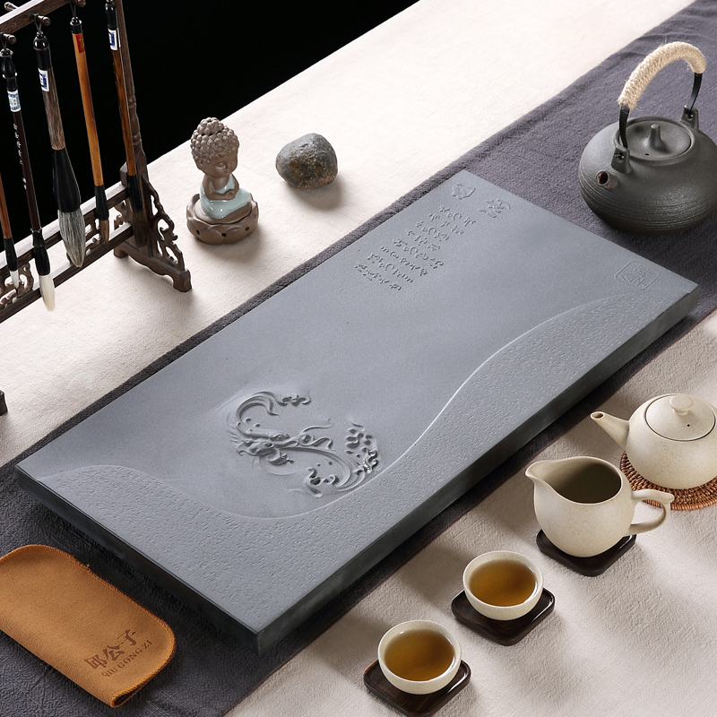 The high time household utensils, black gold sharply kung fu tea tray package The whole stone stone stone large sea tea table