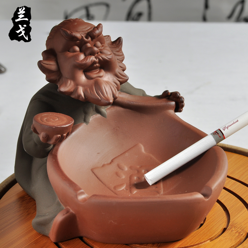 Pet furnishing articles having tea tea set accessories play purple sand tea Pet color sand ceramic ashtray saucer